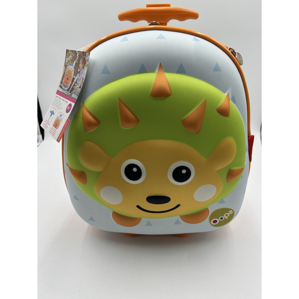 NWT OOPS Happy Rolling Luggage Children's Bag, Hedgehog Theme with 3D Character